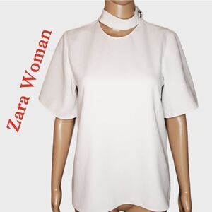Zara Woman  small Ivory blouse/top